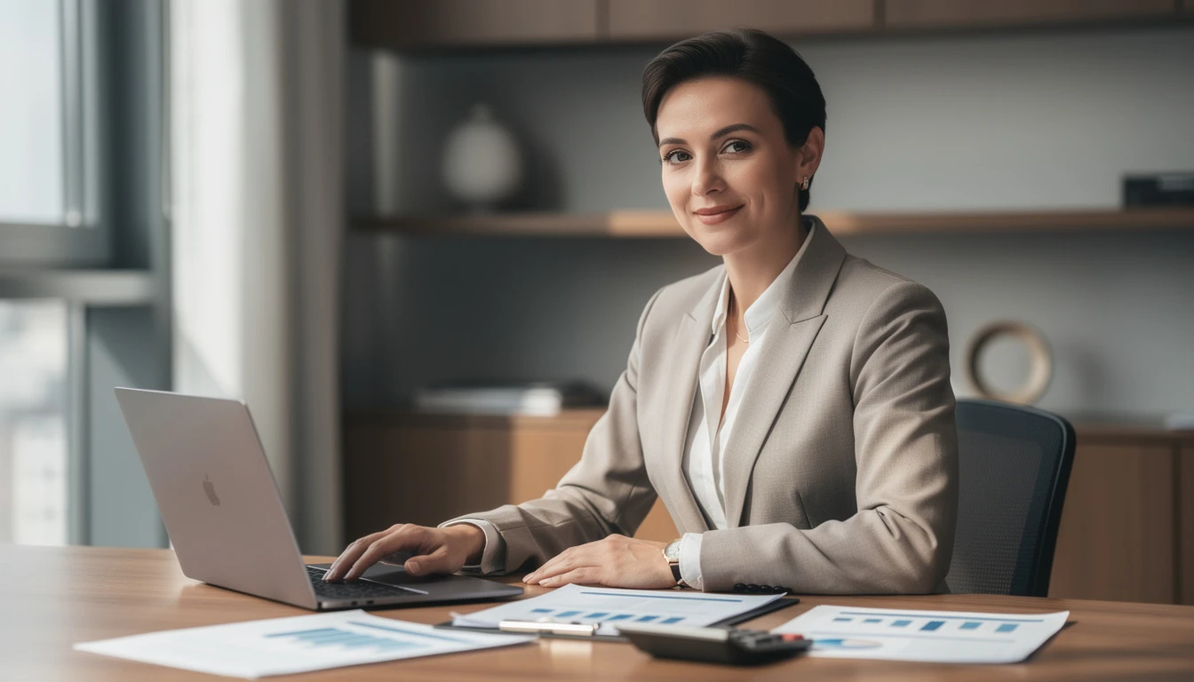 Professional accountant in modern office