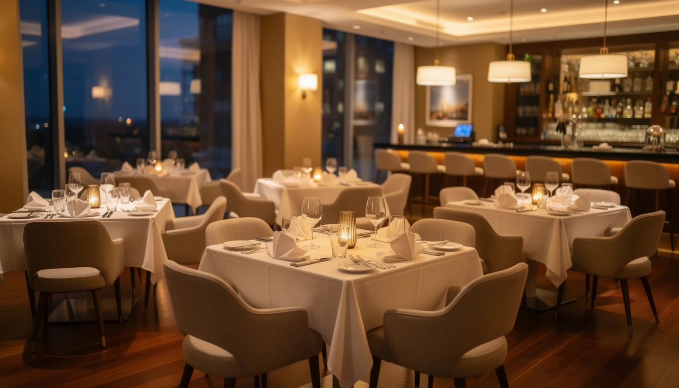 Elegant restaurant interior with fine dining atmosphere