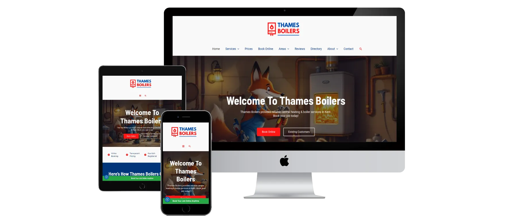 Thames Boilers Website - WordPress with Online Booking